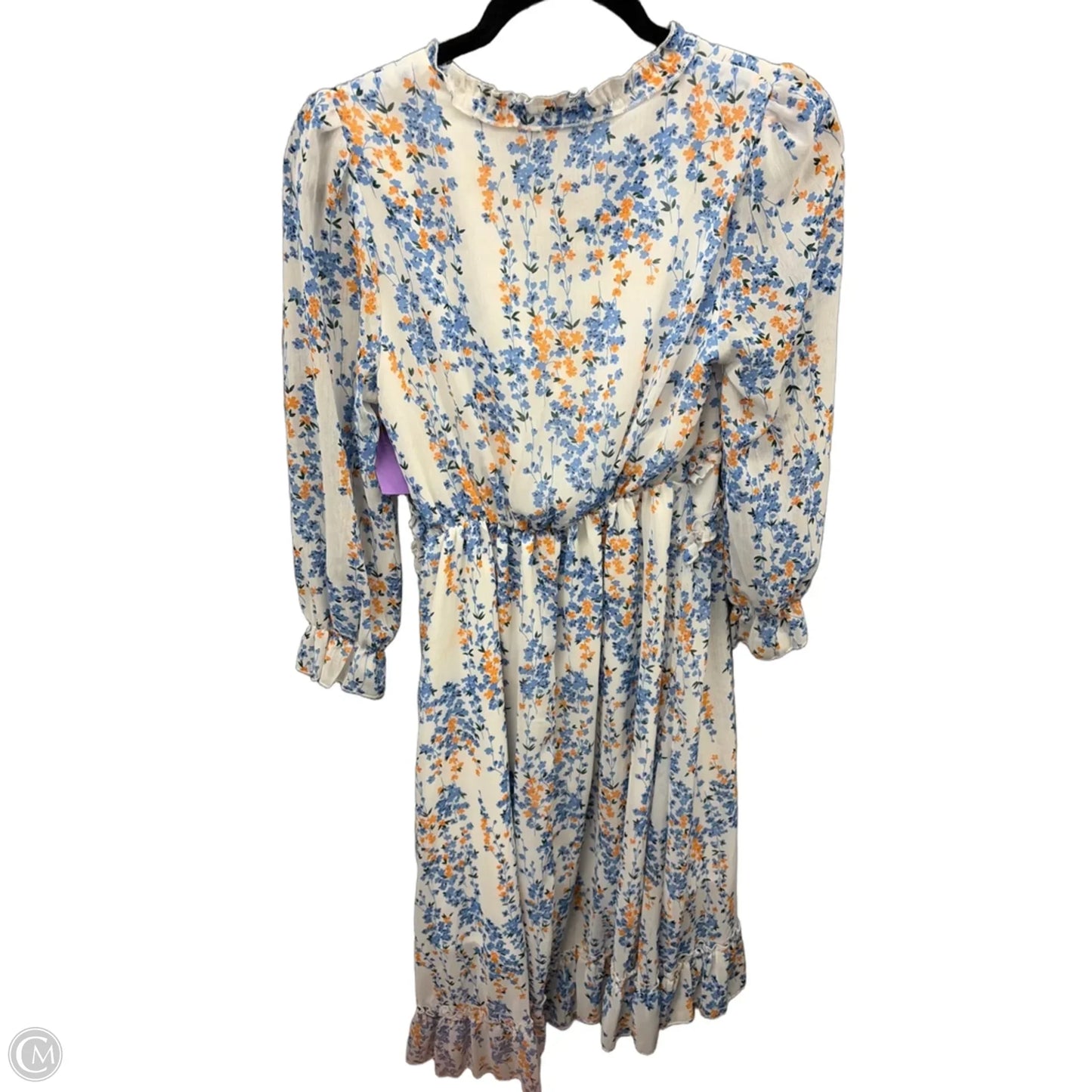 Dress Casual Midi By Clothes Mentor In Blue & White, Size: S