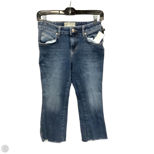 Jeans Cropped By Free People In Blue Denim, Size: 0