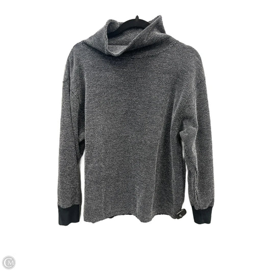 Athletic Top Long Sleeve Collar By Nike In Black, Size: M