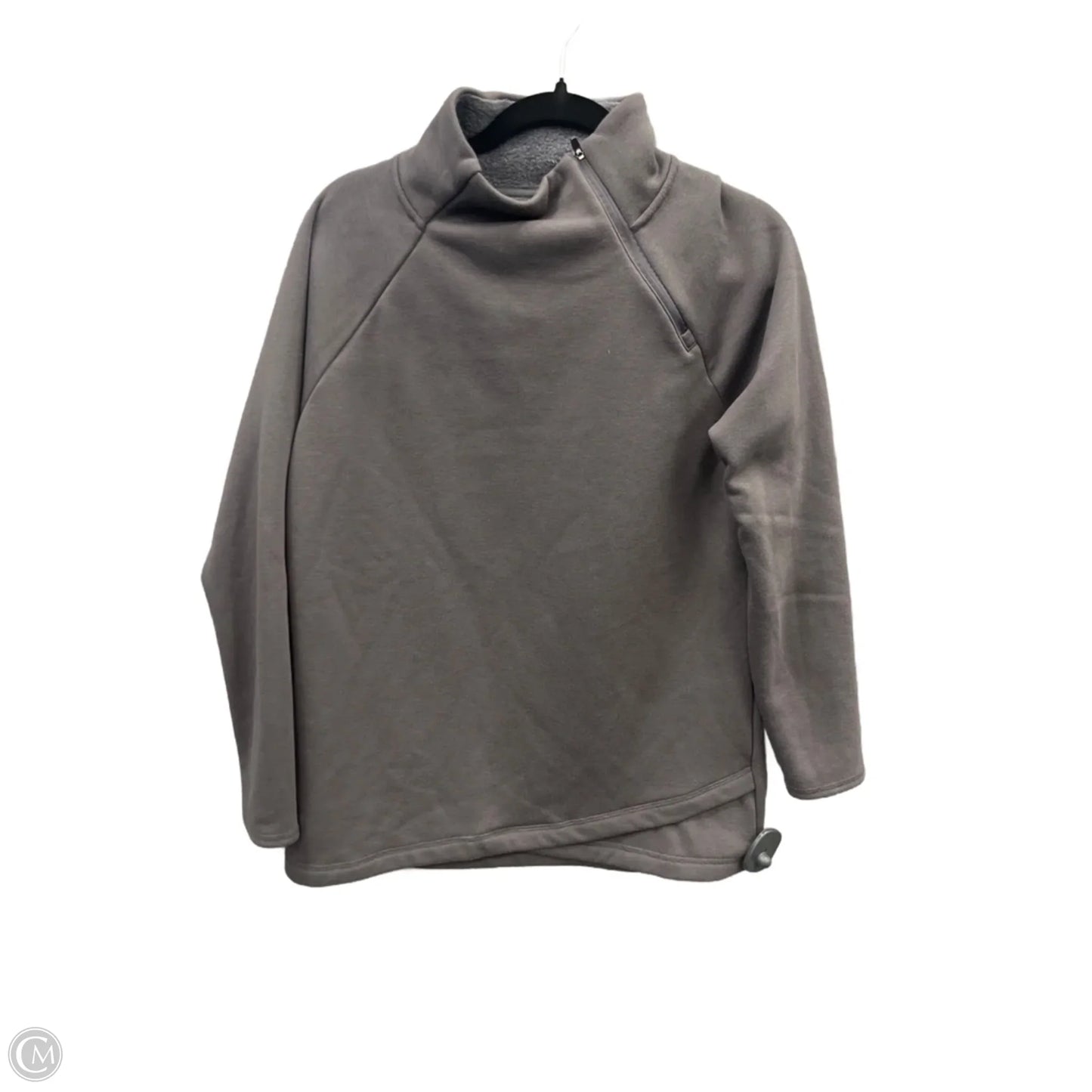 Athletic Top Long Sleeve Collar By Mta Sport In Grey, Size: S