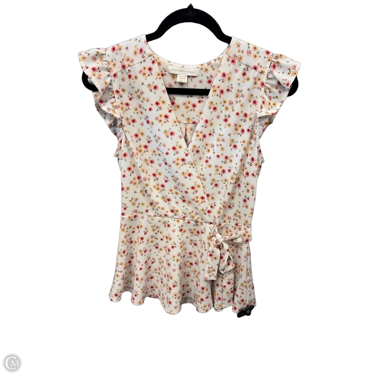 Top Short Sleeve By Monteau In Floral Print, Size: S