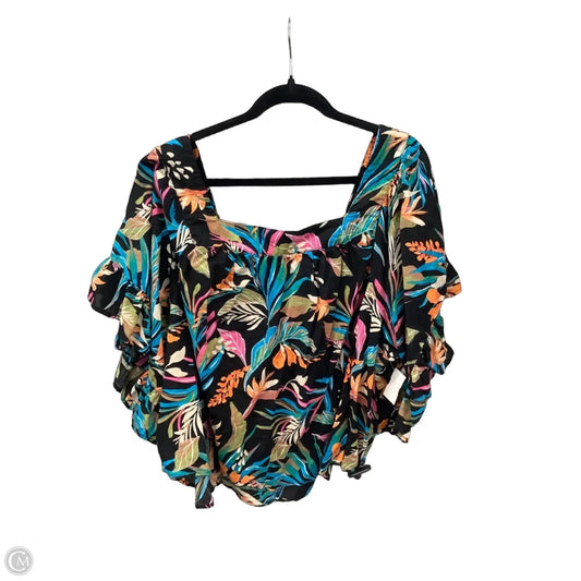 Top Short Sleeve By Terra & Sky In Multi-colored, Size: 3x