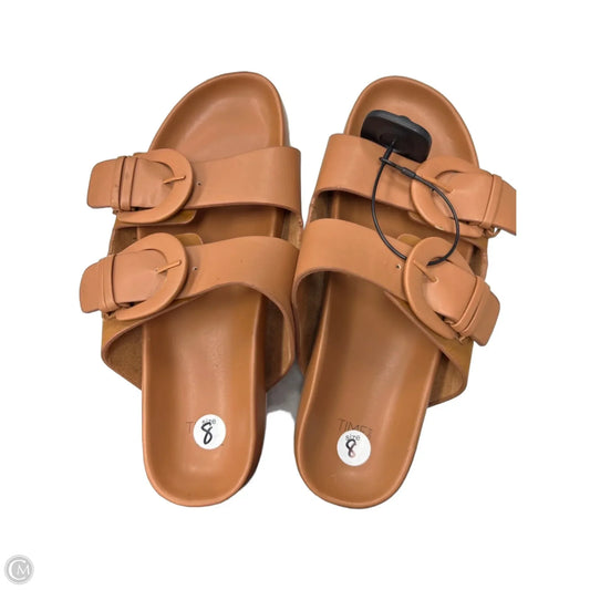 Sandals Flats By Time And Tru In Brown, Size: 8