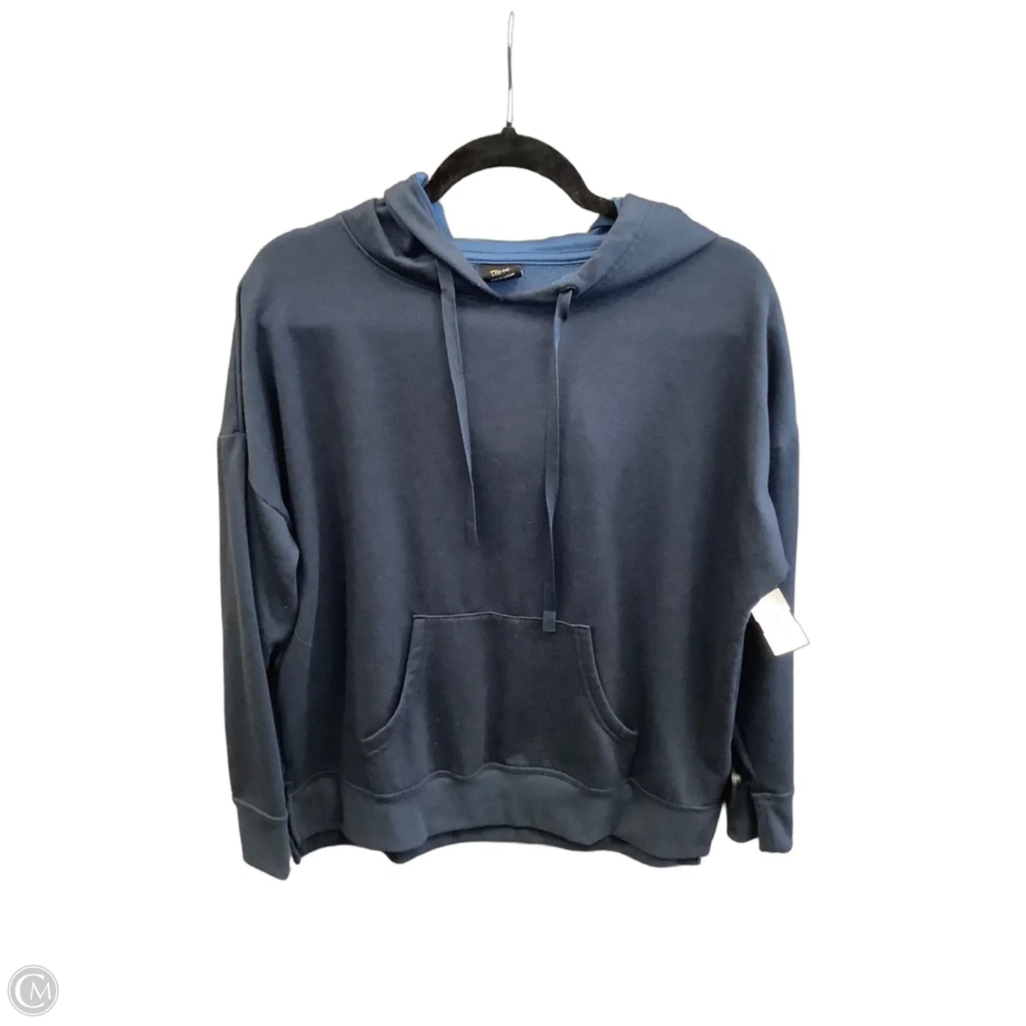 Athletic Top Long Sleeve Hoodie By Athletic Works In Navy, Size: L