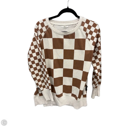 Sweatshirt Crewneck By Maurices In Brown & Tan, Size: M