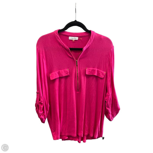 Top 3/4 Sleeve By Calvin Klein In Pink, Size: Xl