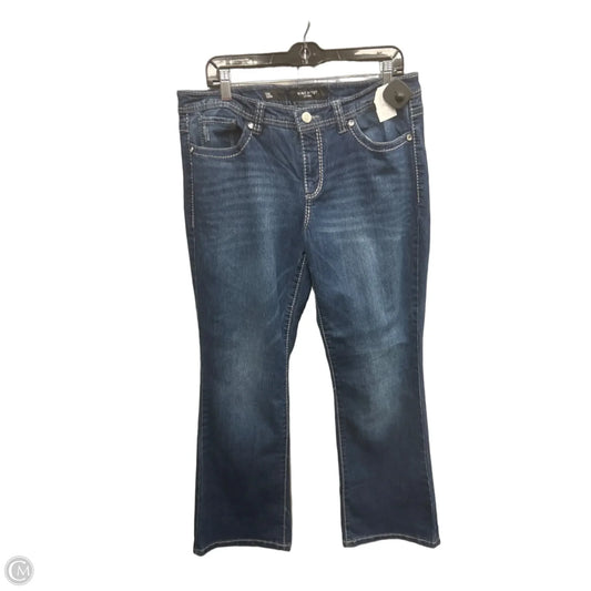 Jeans Flared By Nine West In Blue Denim, Size: 14