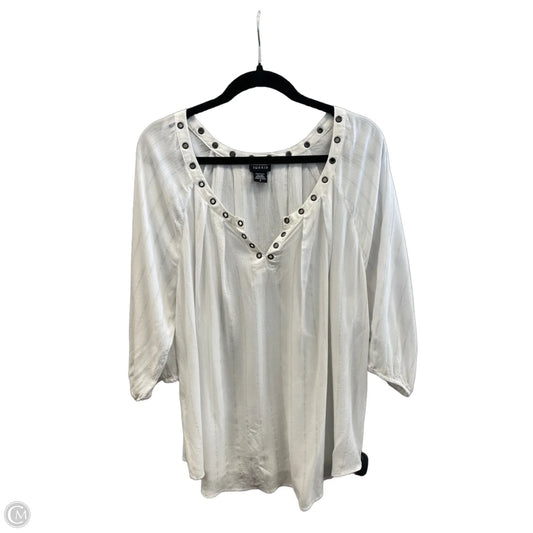 Tunic Long Sleeve By Torrid In White, Size: L