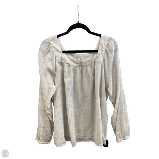 Top Long Sleeve By Lc Lauren Conrad In Cream, Size: Xl