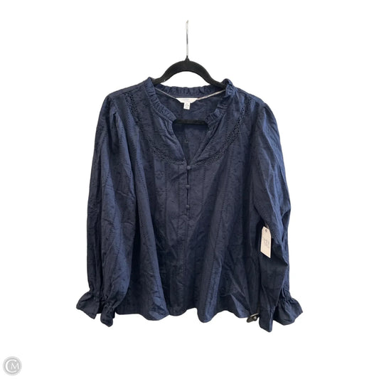 Top Long Sleeve By Time And Tru In Navy, Size: Xl
