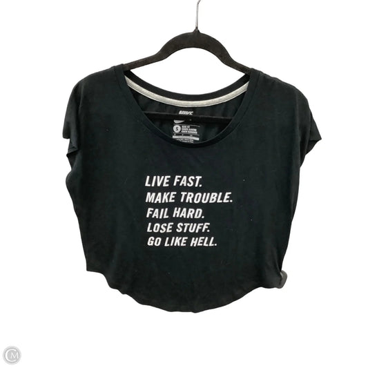 Athletic Top Short Sleeve By Nike Apparel In Black, Size: S