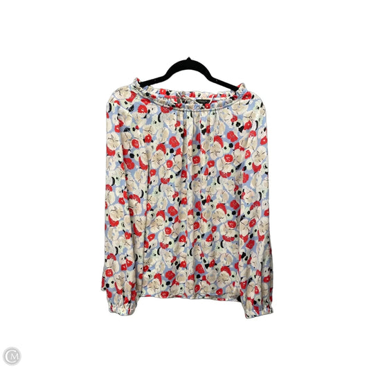 Blouse Long Sleeve By Ann Taylor In Floral Print, Size: L