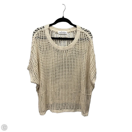 Sweater Short Sleeve By Clothes Mentor In Tan, Size: L