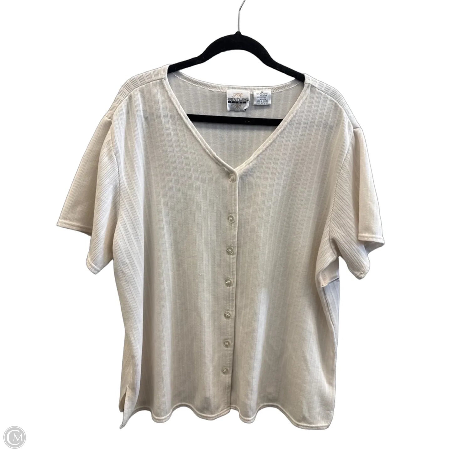 Sweater Short Sleeve By Bentley In Cream, Size: 1x