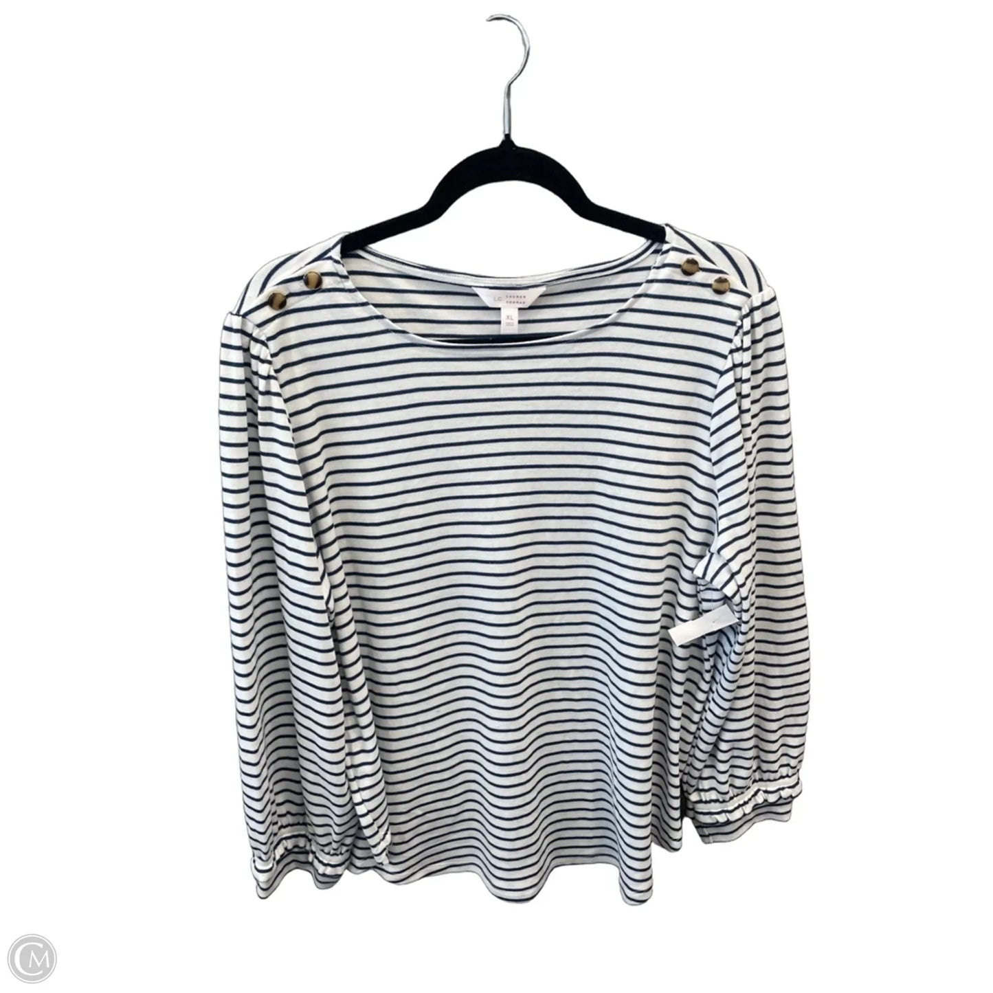 Top Long Sleeve By Lc Lauren Conrad In Striped Pattern, Size: Xl