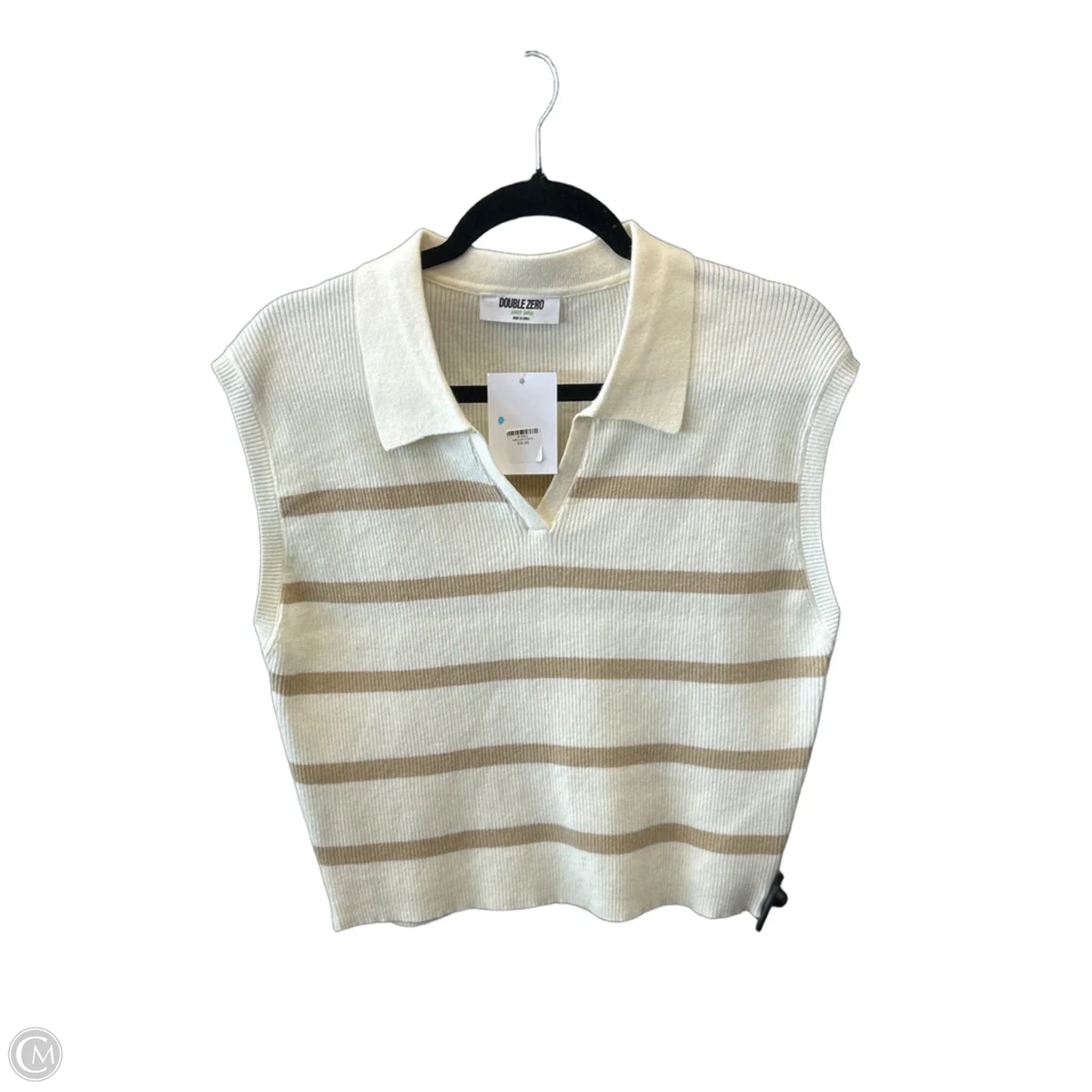 Vest Sweater By Double Zero In Cream, Size: L