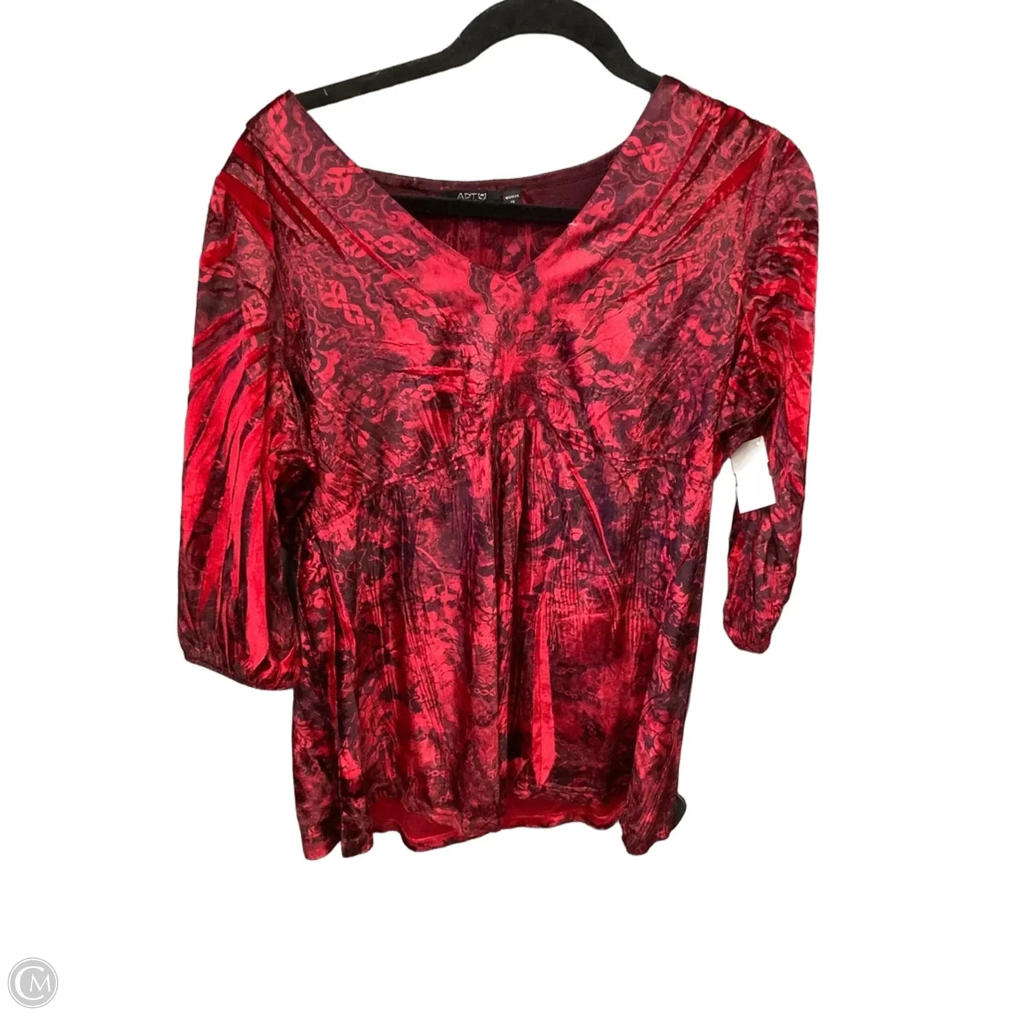 Top 3/4 Sleeve By Apt 9 In Red, Size: 1x