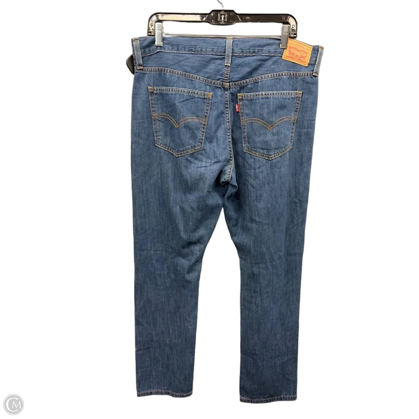Jeans Straight By Levis In Blue Denim, Size: 12