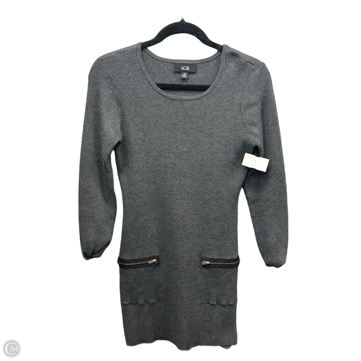 Dress Sweater By Agb In Grey, Size: M