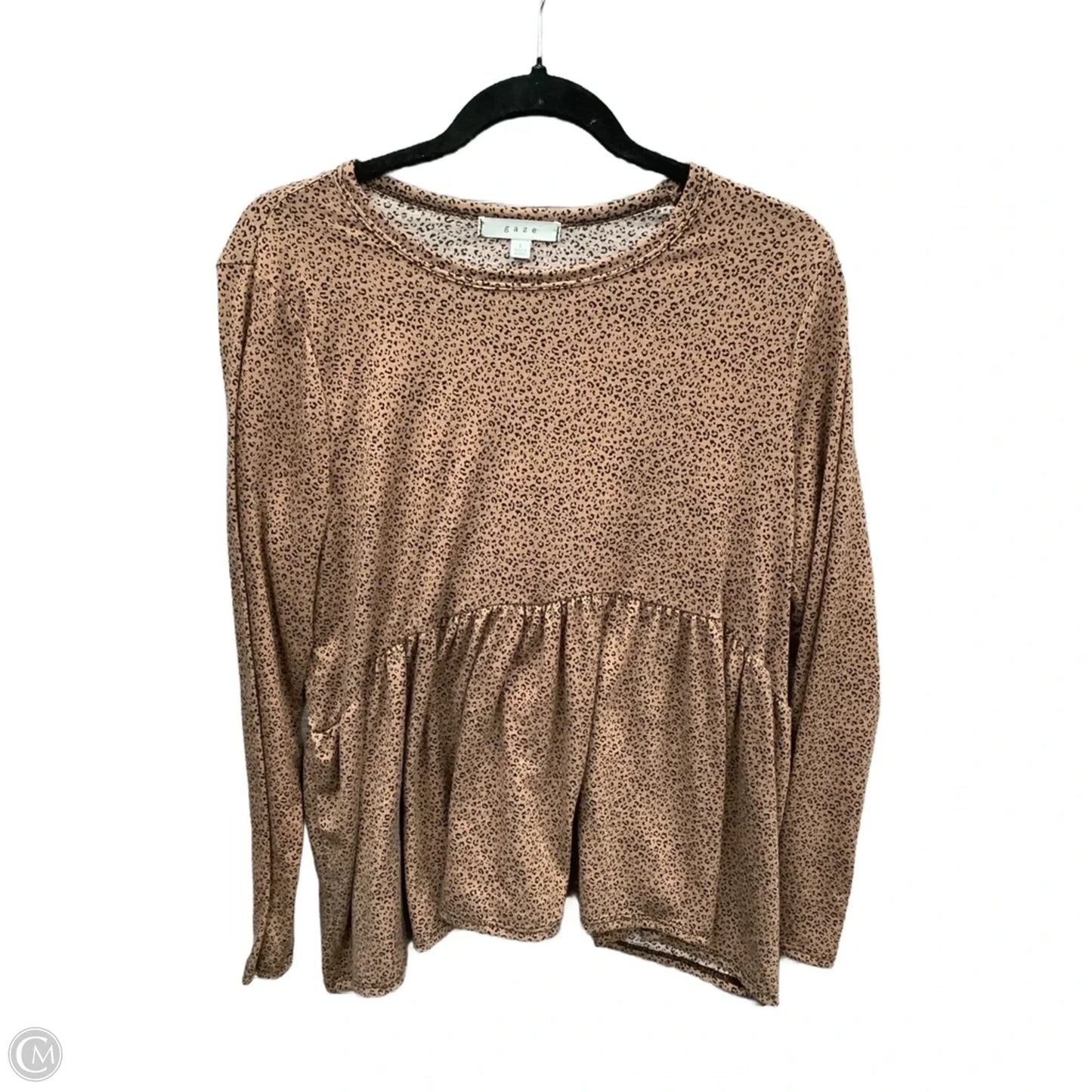 Top Long Sleeve By Gaze In Animal Print, Size: L