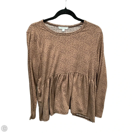 Top Long Sleeve By Gaze In Animal Print, Size: L