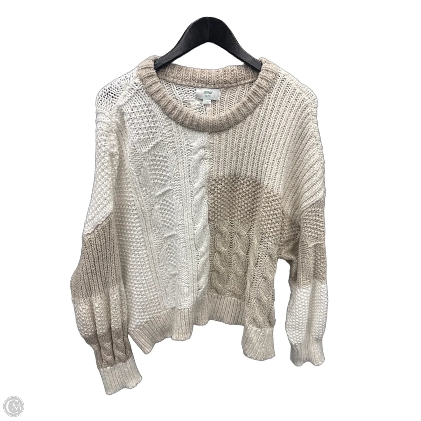 Sweater By Aerie In Tan & White, Size: Xxl