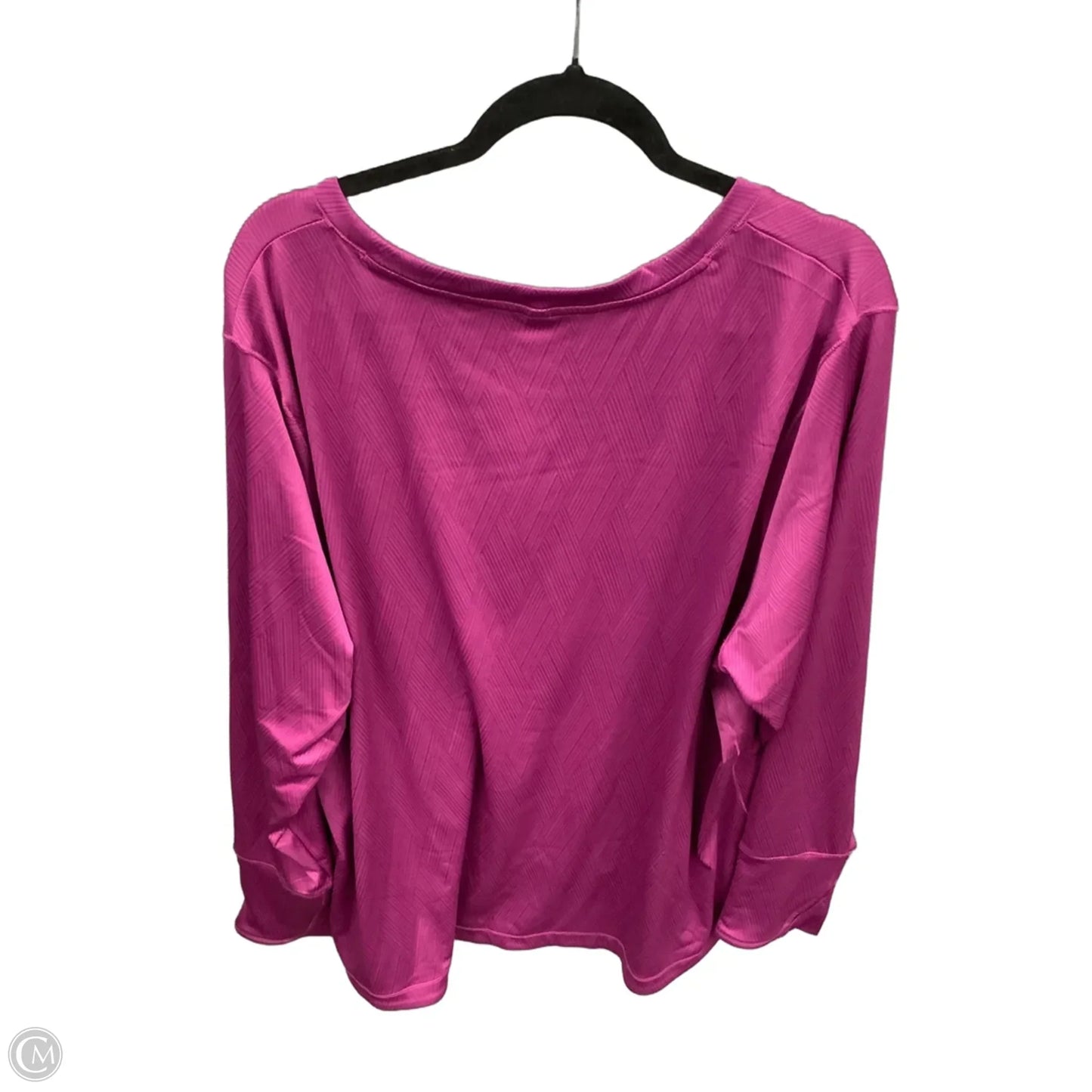 Athletic Top Long Sleeve Crewneck By Mta Sport In Purple, Size: 3x
