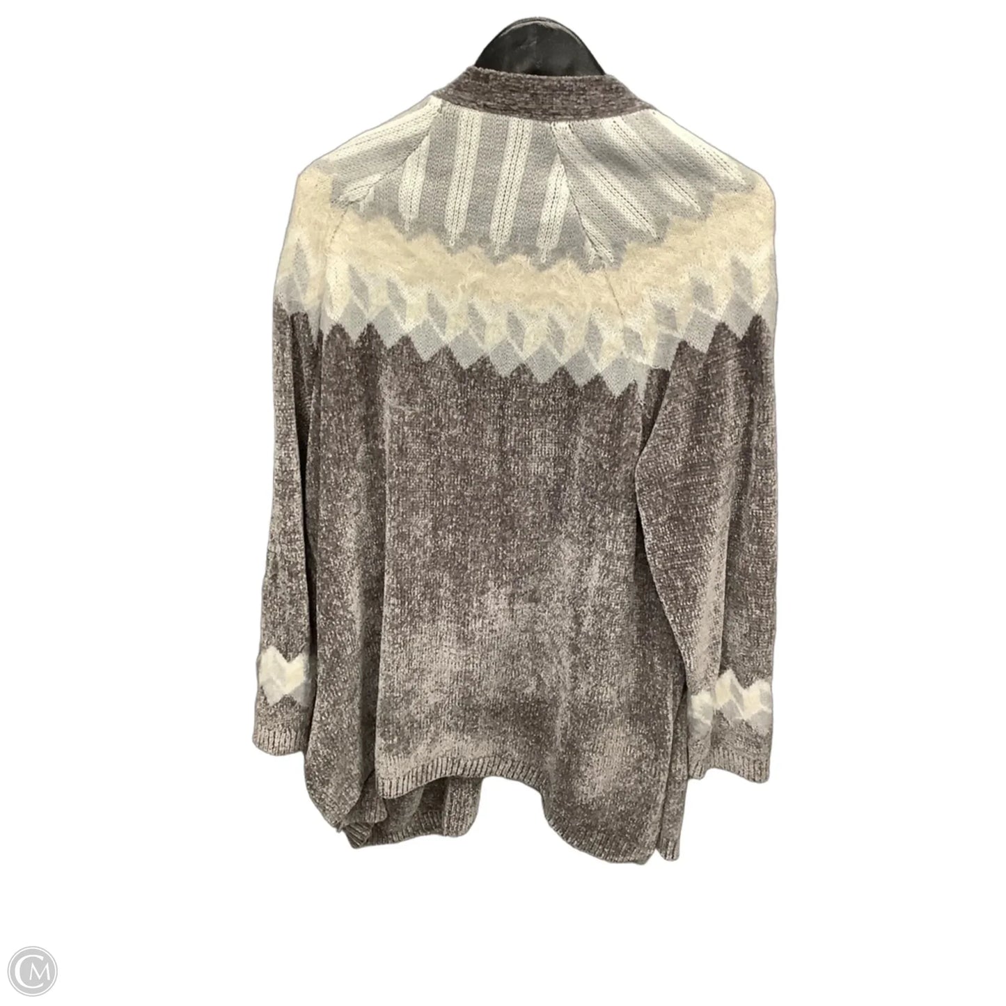 Cardigan By Massini In Grey & White, Size: 1x
