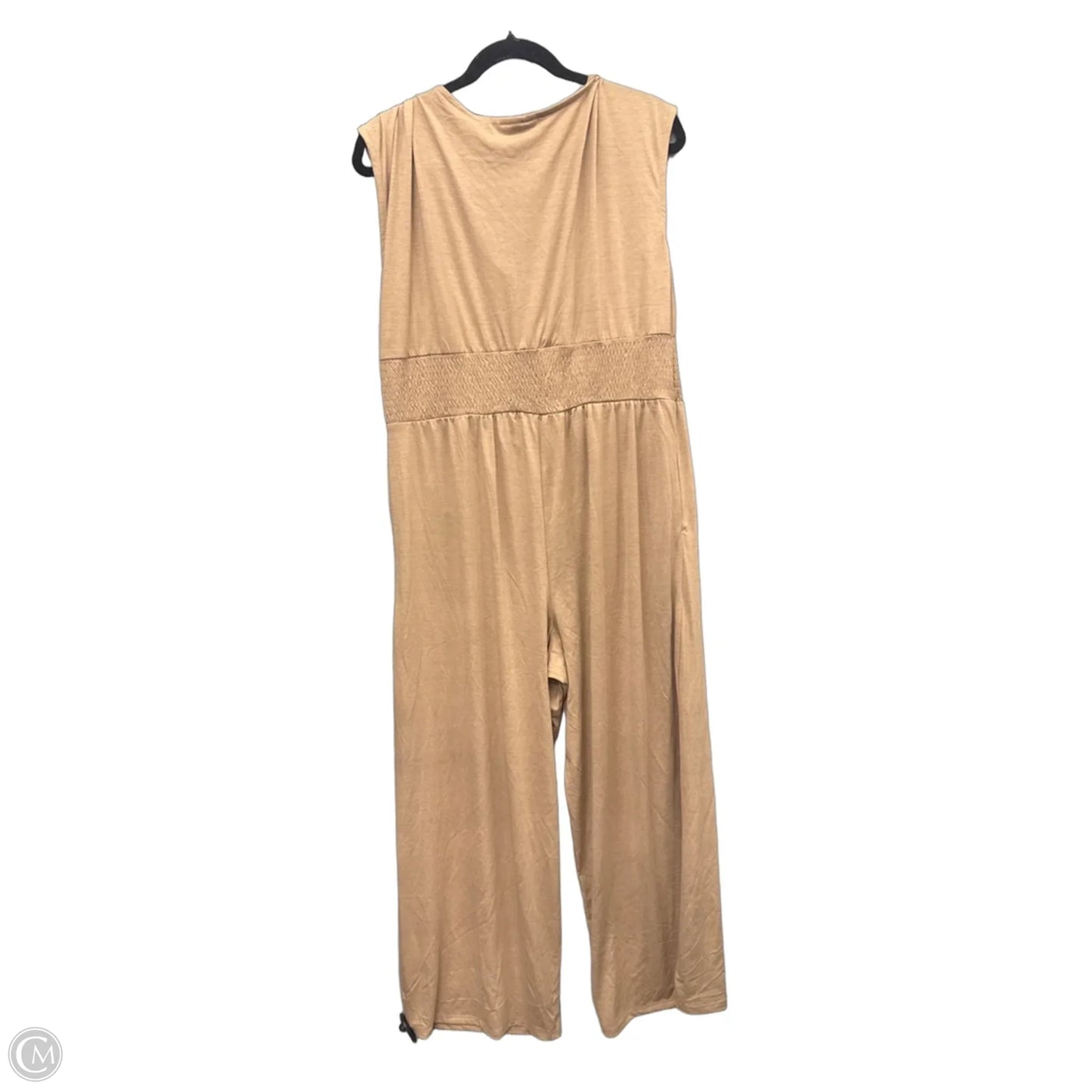 Jumpsuit By Just Be In Tan, Size: 2x