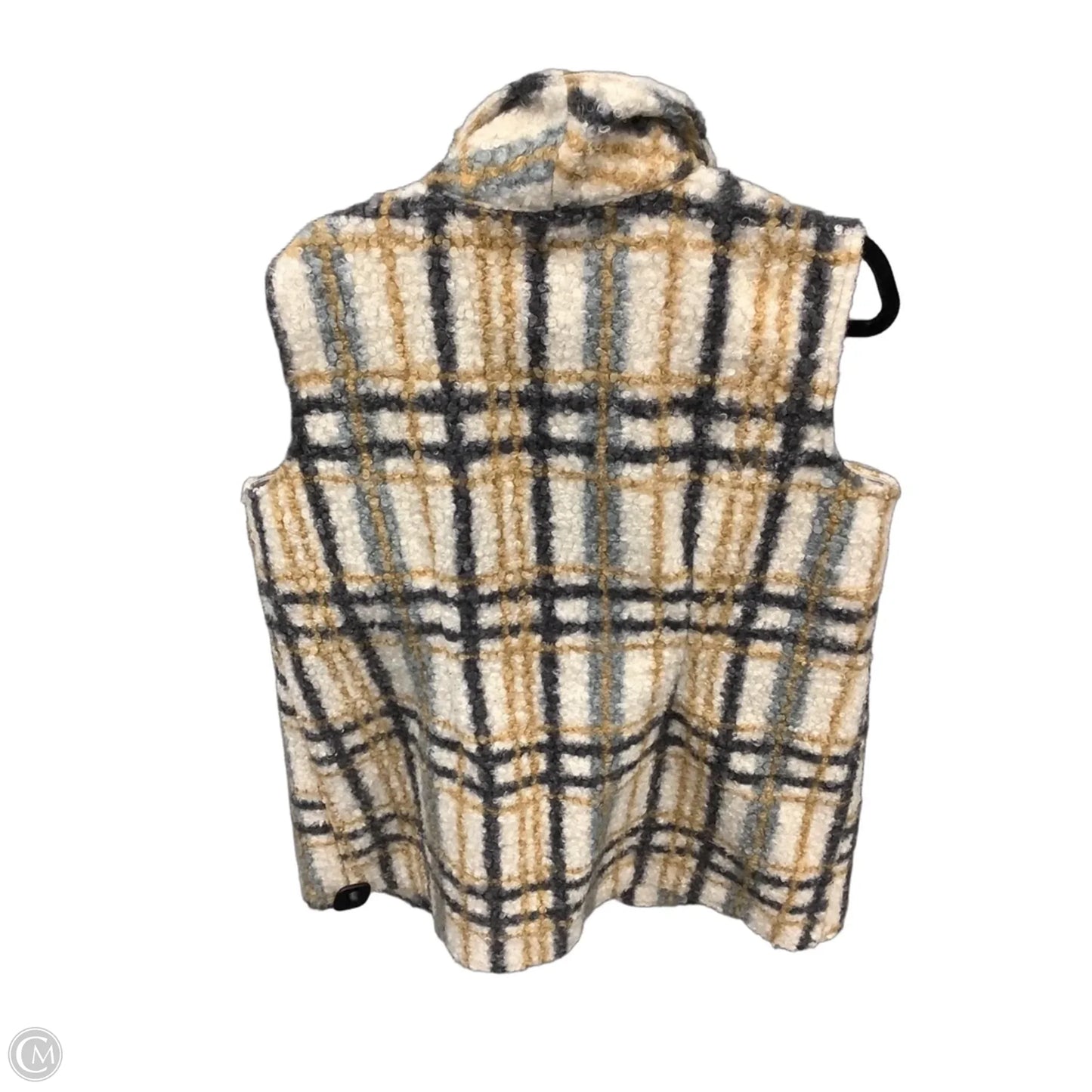 Vest Faux Fur & Sherpa By New York And Co In Plaid Pattern, Size: 1x