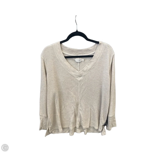 Top Long Sleeve By Terra & Sky In Tan, Size: 1x