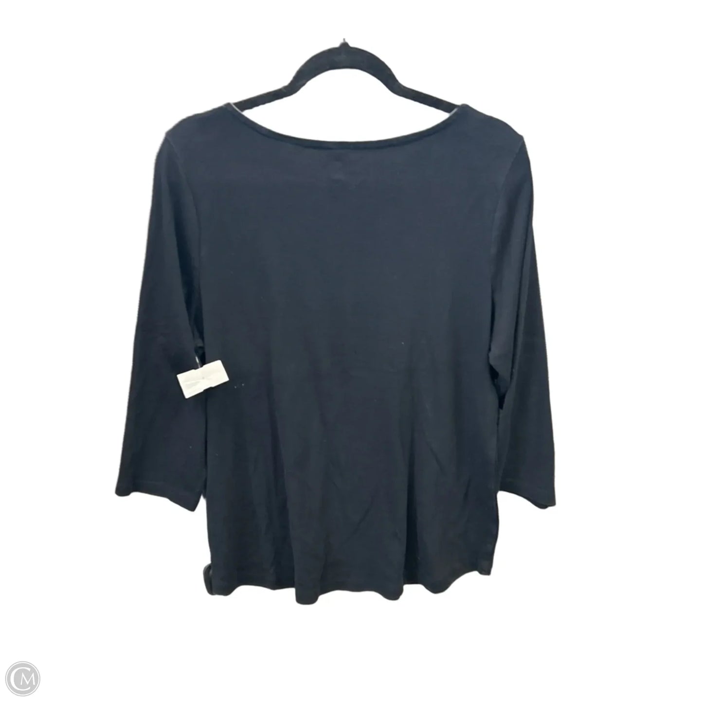 Top Long Sleeve By Charter Club In Black, Size: Xl