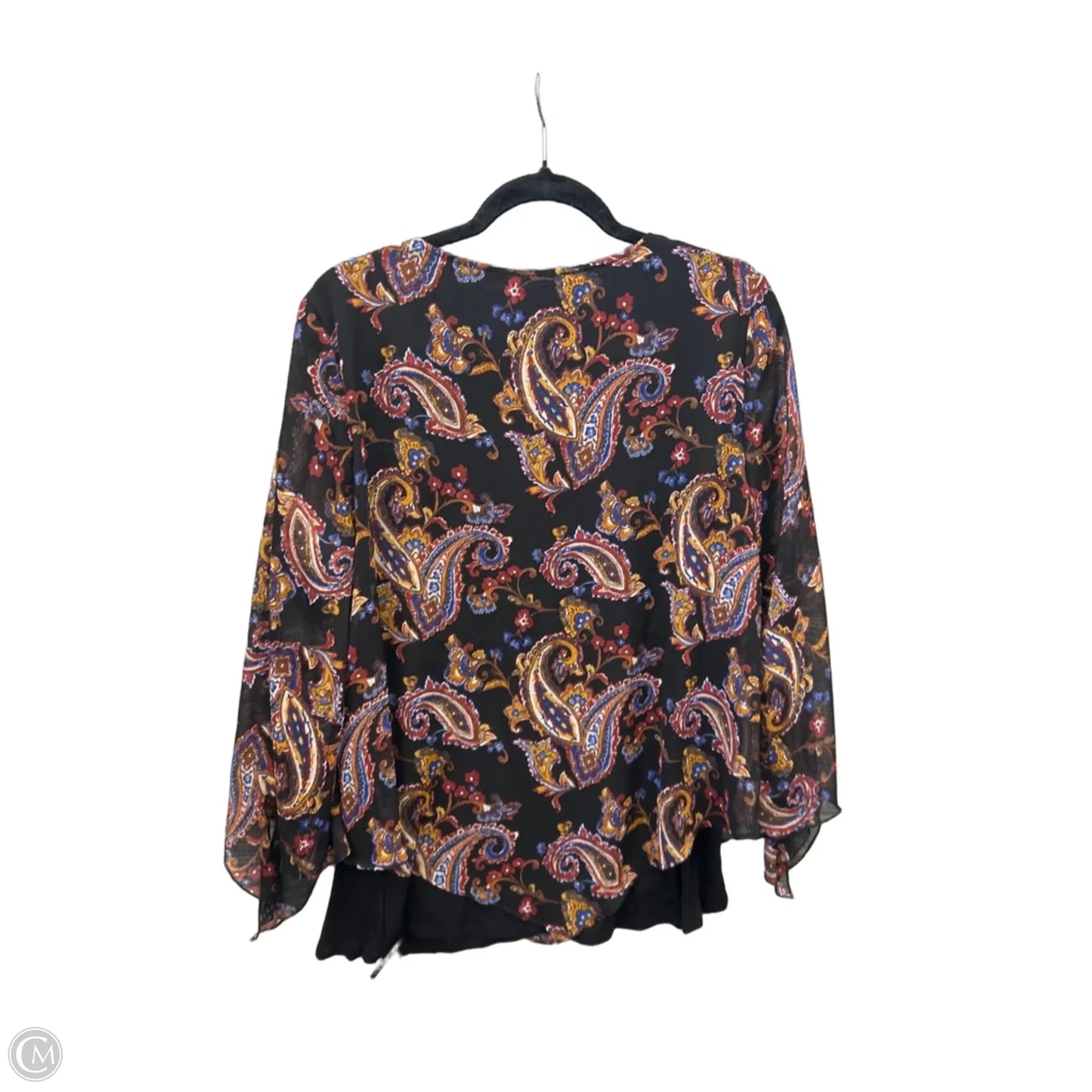 Blouse Long Sleeve By In Studio In Black, Size: L