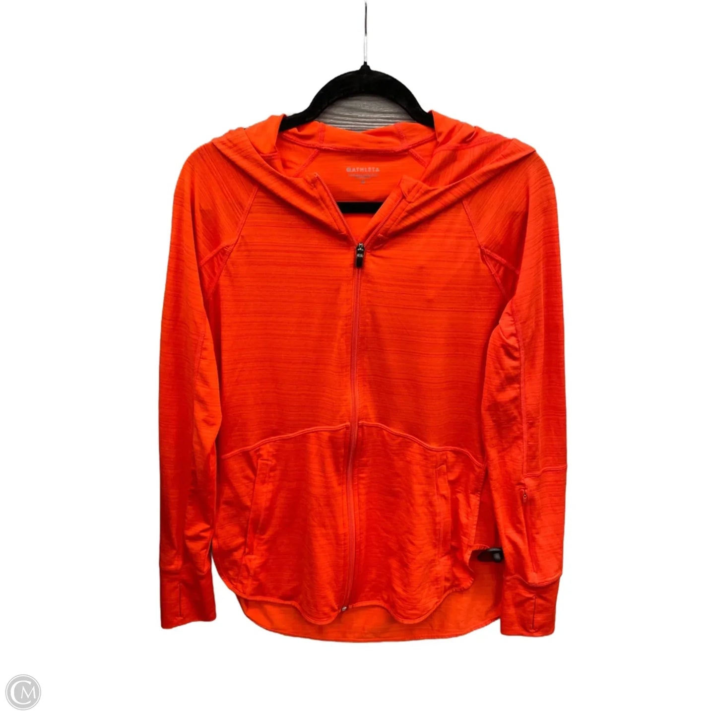 Athletic Top Long Sleeve Hoodie By Athleta In Orange, Size: M