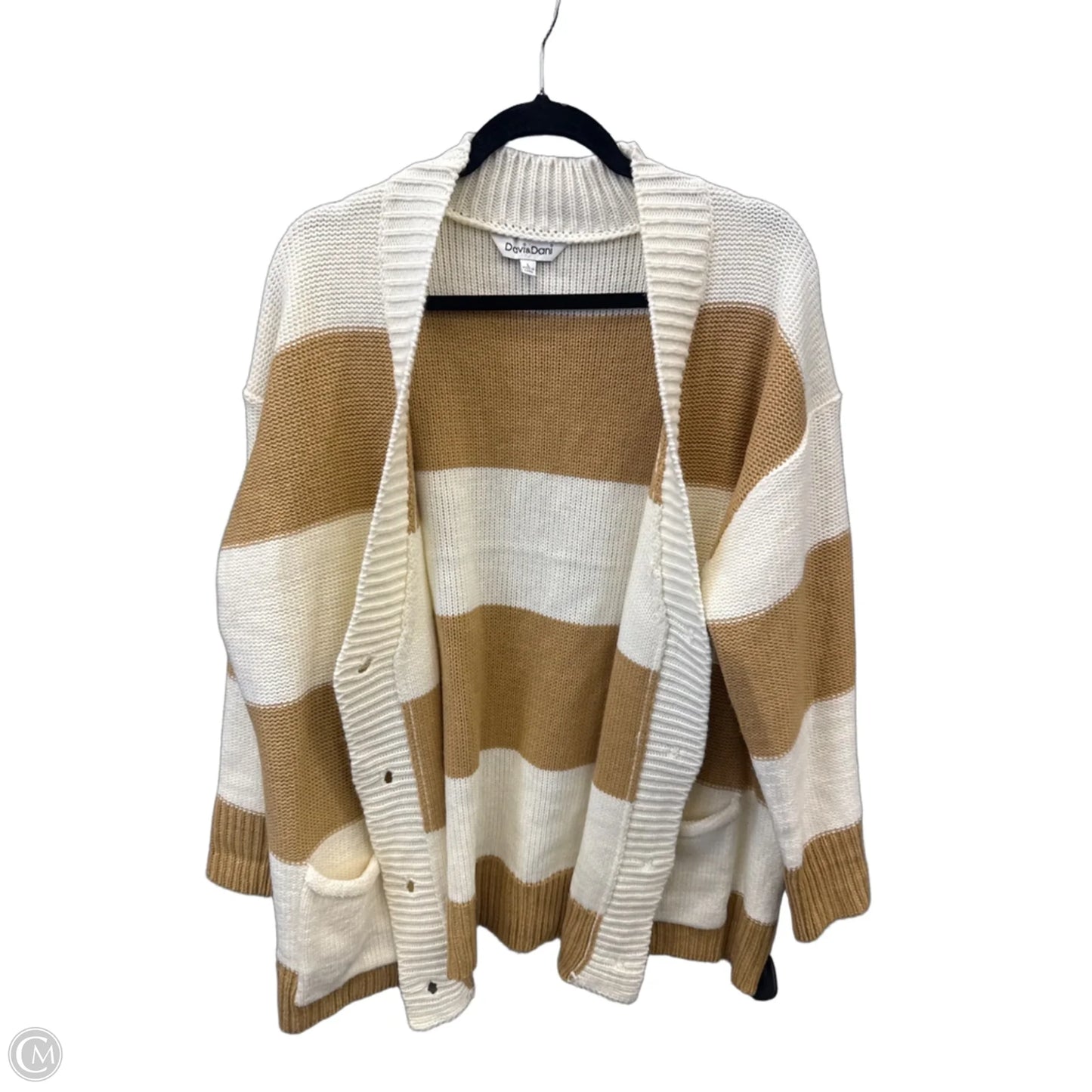 Sweater Cardigan By Davi & Dani In Striped Pattern, Size: L