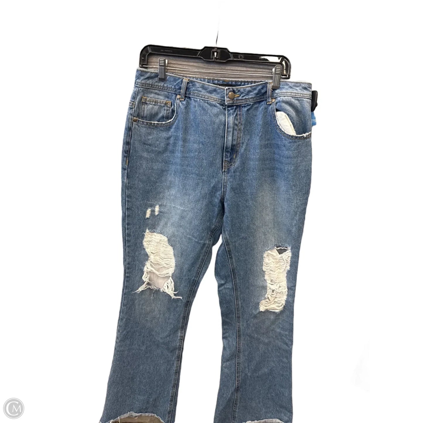 Jeans Flared By Versona In Blue Denim, Size: 12