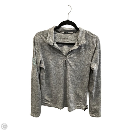 Athletic Top Long Sleeve Collar By Nike Apparel In Grey, Size: M