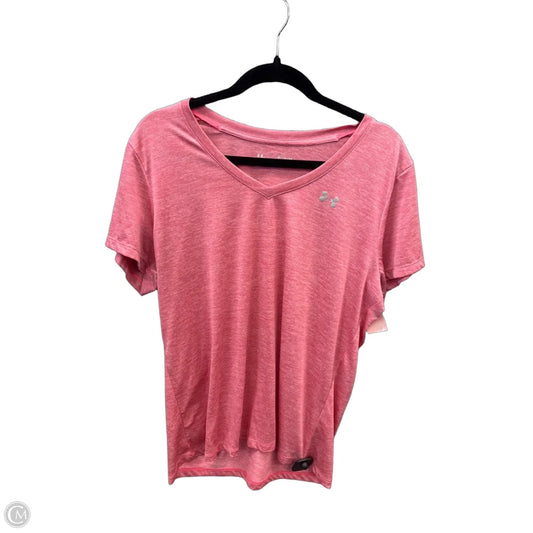 Athletic Top Short Sleeve By Under Armour In Pink, Size: Xl