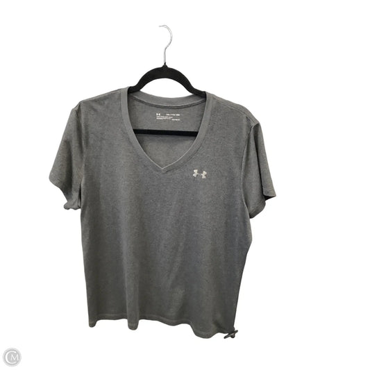 Athletic Top Short Sleeve By Under Armour In Grey, Size: Xxl