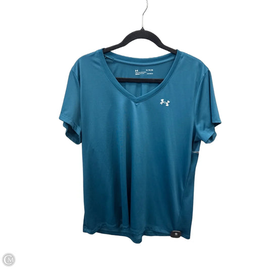 Athletic Top Short Sleeve By Under Armour In Green, Size: Xl