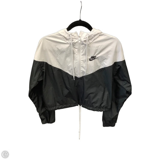 Athletic Top Long Sleeve Hoodie By Nike In Black & White, Size: Xs