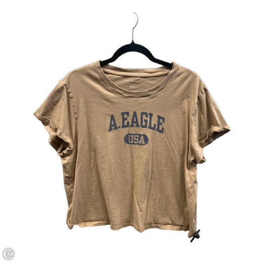 Top Short Sleeve By American Eagle In Brown, Size: Xl