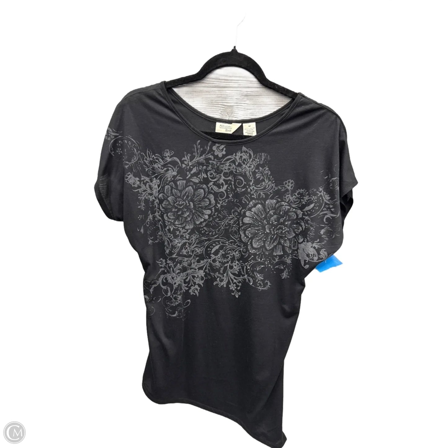 Top Short Sleeve By Allison Brittney In Black, Size: M