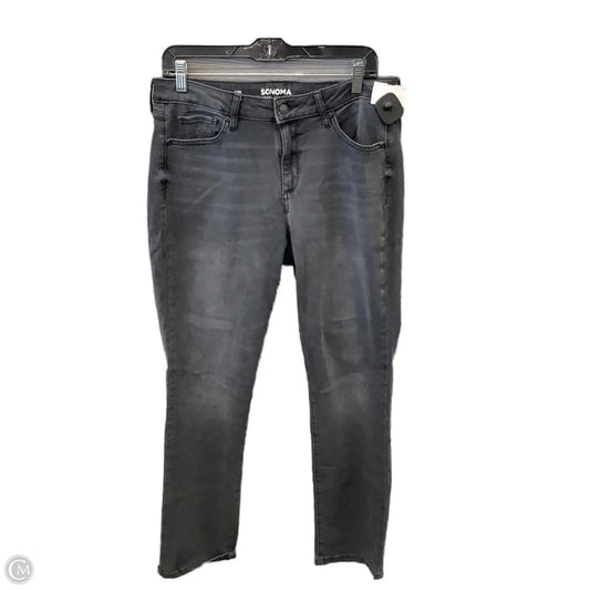 Jeans Straight By Sonoma In Black Denim, Size: 12