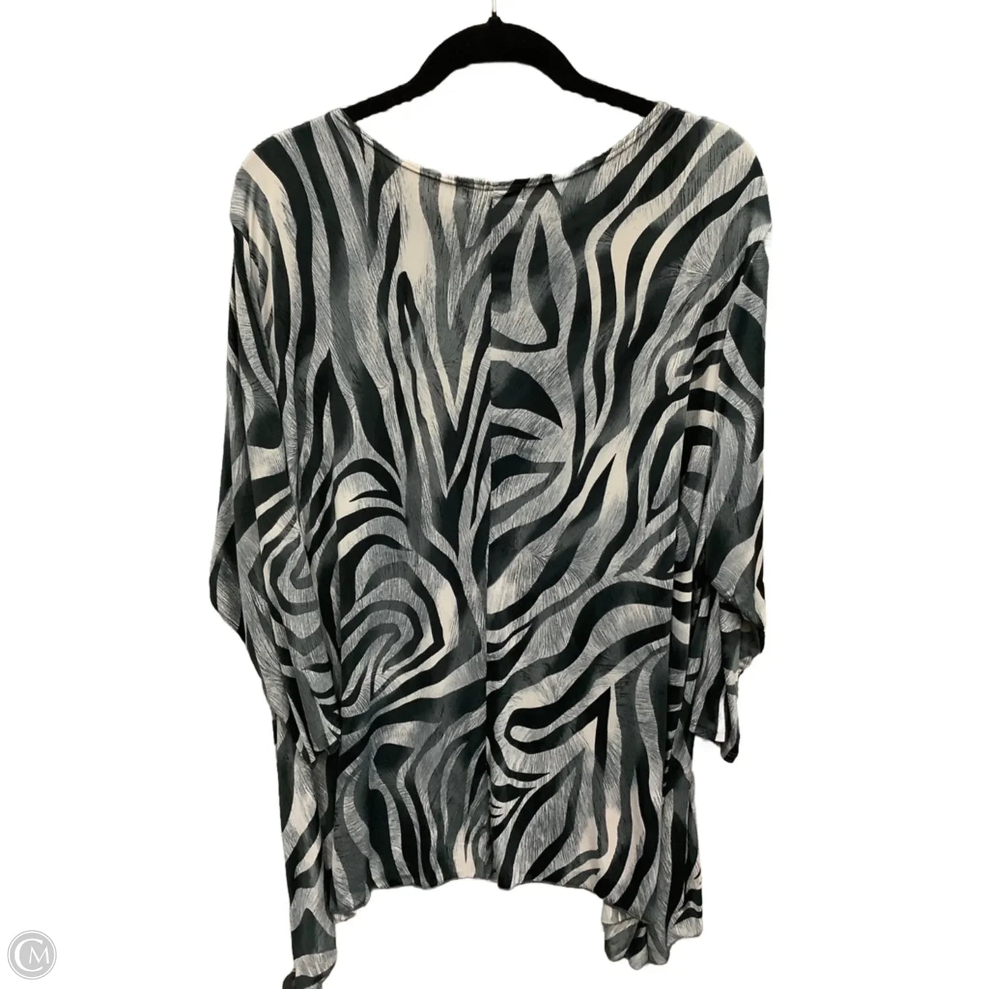 Top 3/4 Sleeve By Dressbarn In Grey, Size: 3x