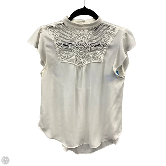 Top Short Sleeve By Express In White, Size: Xs
