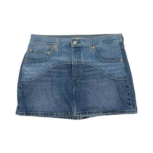 Skirt Mini & Short By Levis In Blue Denim, Size:12