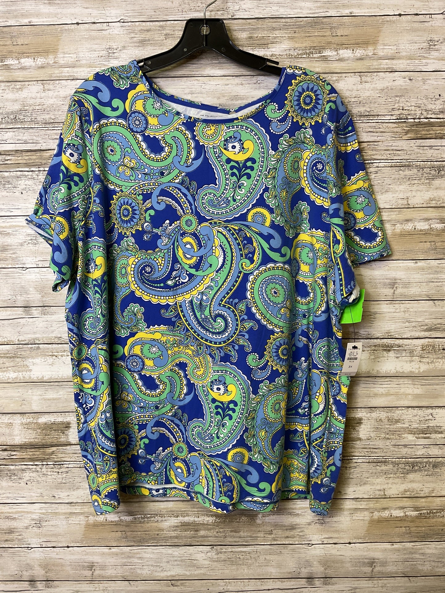 Top Ss By Talbots In Blue & Yellow, Size:3X