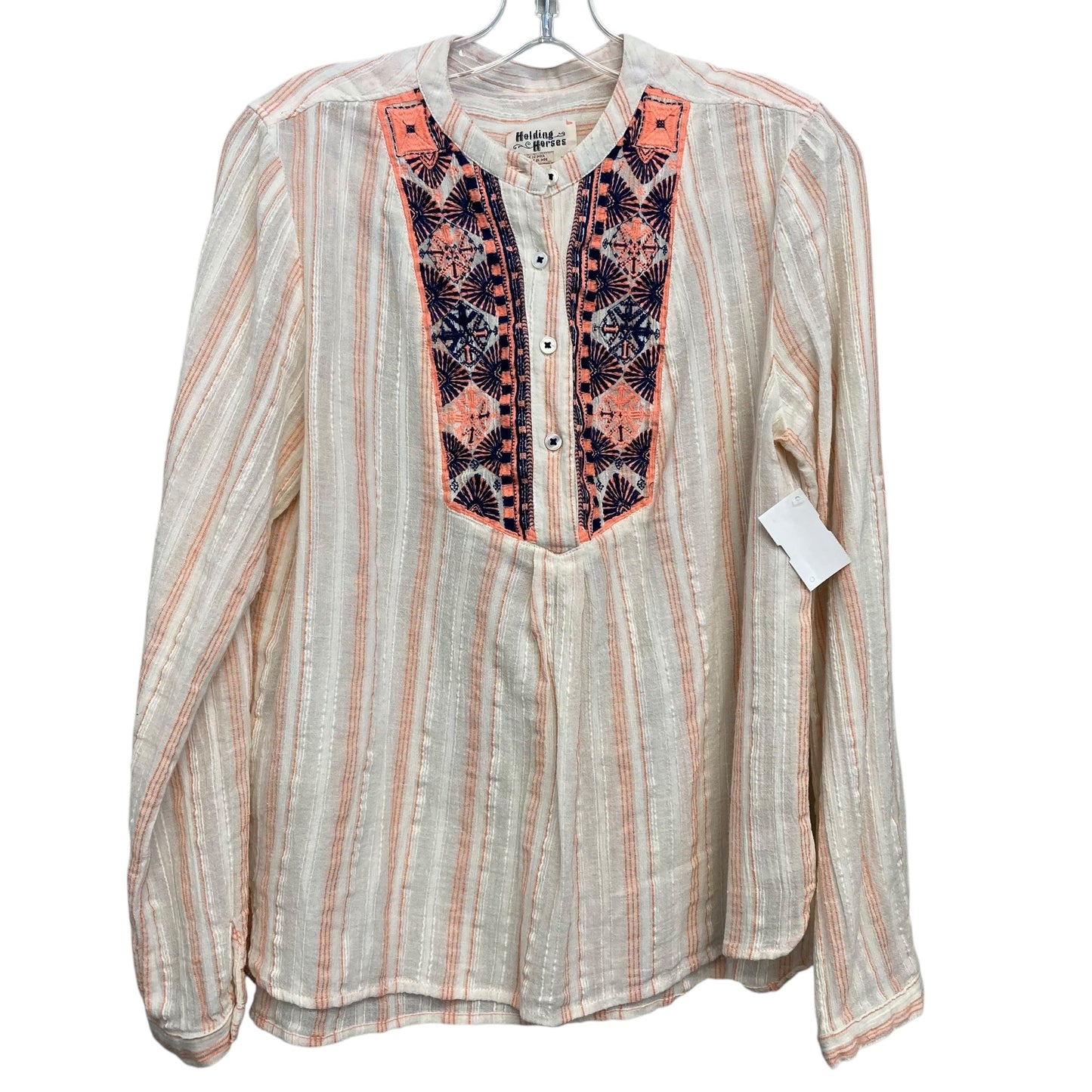 Top Ls By Holding Horses In Striped Pattern, Size:M