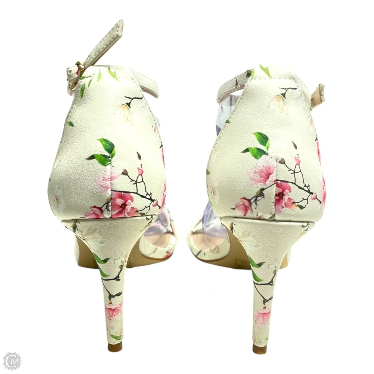 Sandals Heels Stiletto By Kelly And Katie In Floral Print, Size: 7